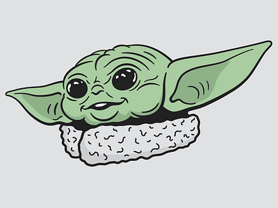 Baby Yoda: Noggin Sticker badge illustration illustrator linework logo star wars sticker the force the mandalorian