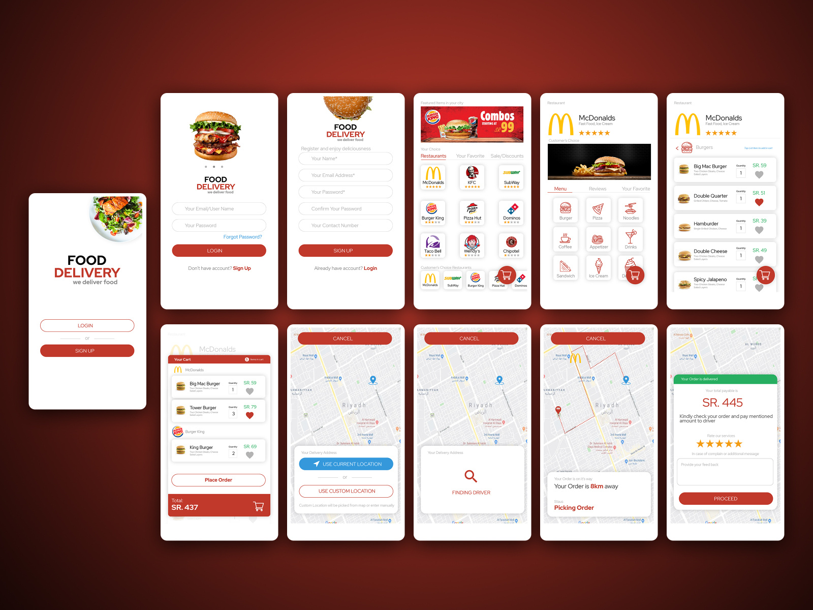 Food Delivery App UI - Customer by Zeeshan Tariq on Dribbble