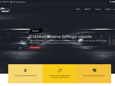 Solosin garages homepage design web