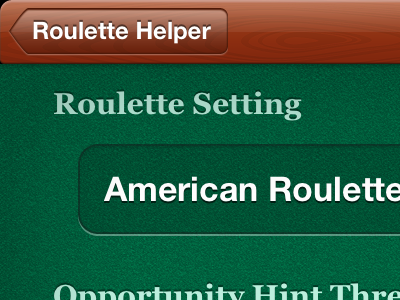 Roulette Helper app settings app apple game ios roulette ui