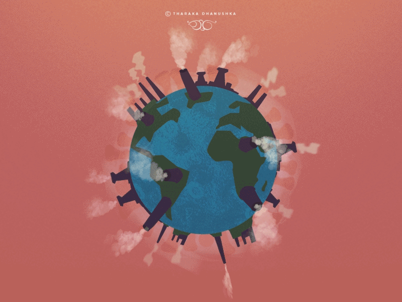 "Global Warming" Virus 2d art climatechange climatecrisis coronavirus covid creative design designinspiration digitalart dribbble environment globalwarming graphicdesign illustration nature pollution savetheplanet srilanka virus