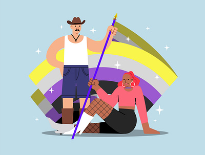 LGBTQ Characters 2 characters design illustration lgbtq pride