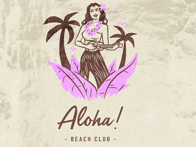 Hawaii hawaii hula illustration