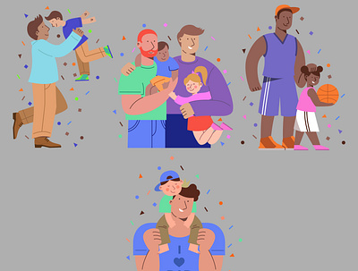 Father's Day Characters celebration character characters dad design father illustration