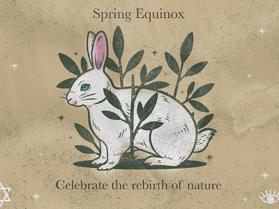 Pagan Holiday bunny design easter equinox holiday illustration pagan rabbit ritual spring wiccan witch
