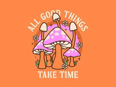 Groovy Shrooms 60s design groovy illustration mushroom retro shrooms t shirt