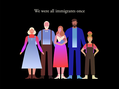 Immigration character design flat gradients illustration immigrants immigration social movements social rights