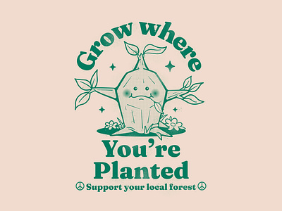 Support your Local Kokiri Forest character cute deku tree deku tree sprout design fanart illustration ocarina of time zelda