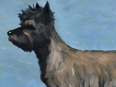 Cairn Terrier cairn terrier dogs oil paint painting