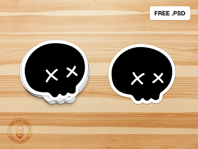 Free Sticker PSD Mockup