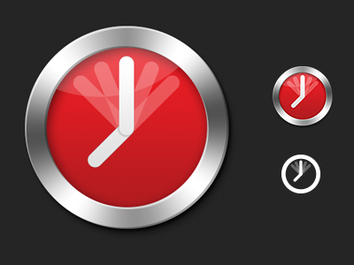 Random Clock chrome clock icon random red