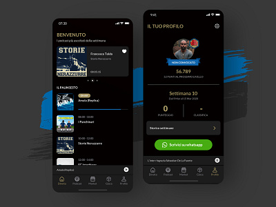 Radio Nerazzurra - Mobile App android app app mobile application broadcast design design studio experience graphic ios podcast radio radionerazzura ui ui design uiux user experience user interface ux ux design