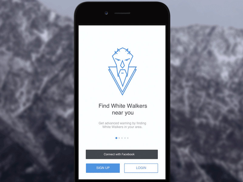 Game of Thrones - White Walker app - Register animation game of thrones gif got icon interface ui ux vector white walkers