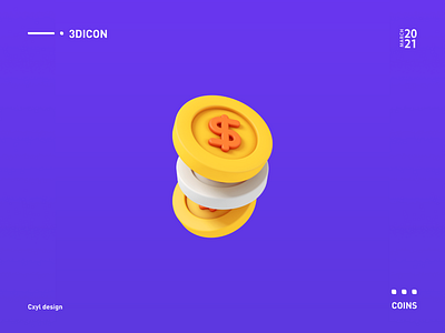 Coins 3d design icon ui