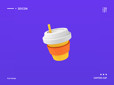 Coffee cup 3d coffee cup design icon ui