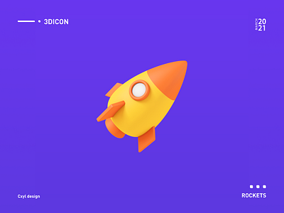 Rockets 3d design icon rocket ui