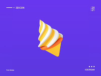 Icecream 3d design icecream icon ui