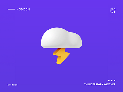Thunderstorm Weather 3d design icon thunderstorm ui weather