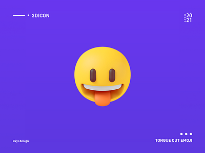 Tongue out emoji 3d design emoji icon tongue ui