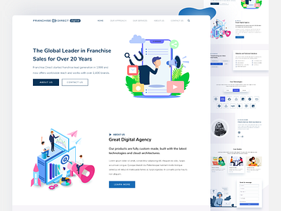 Digital Agency Landing page Design adobe xd agency landing page design designer portfolio digital agency landing page frontpage home page design home page illustration home page ui homepage landing page design ui ui design user interface web ui webdesign website design