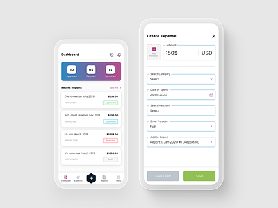 Expense Management App Dashboard UI