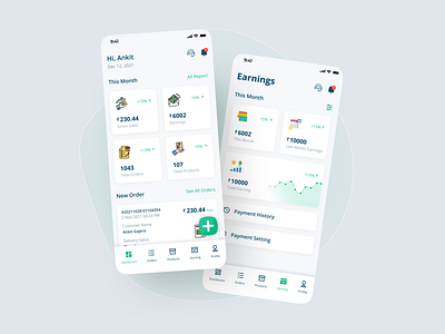 Vendor App Dashboard UI 2022 ui design cellula clean design dashboard ui design designer portfolio figma flat ui home screen ui ui ui design vendor ui