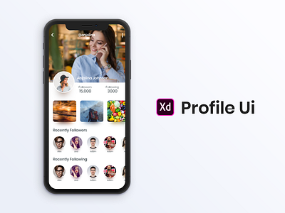 User Profile Ui 2018 adobe xd app design designer portfolio free psd design iphone 10 ui mockup design profile page profile ui profile ui design ui ui design