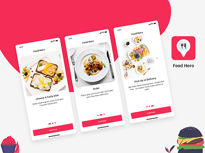 Food App Onboarding screen app design app ui design designer portfolio food app ui food delivery app onboarding screens onboarding ui splash screen ui ui design uiux user interface