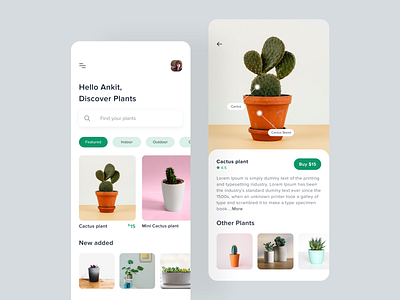 Plant App adobe xd app app design design green iphonex plant app plants ui ui design ux