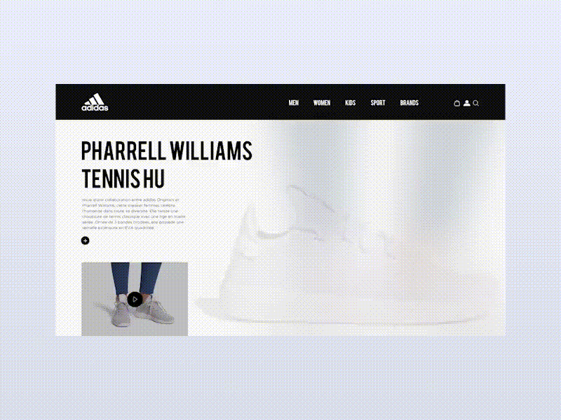 #Adidas - Pharrell Williams adidas art concept design homepage landing page sneakers ui ux web webdeisgn