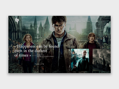Harry Potter art concept design homepage interface design ui ux web webdeisgn