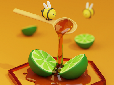 Limão com Mel 3d 3d art b3d blender blender3d food