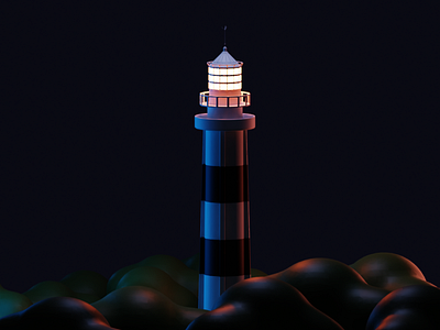 Farol de Olinda 3d 3d art b3d blender blender3d lighthouse night