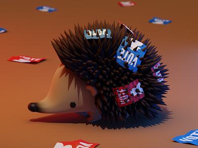 Hedgehog 3d 3d art b3d blender blender3d election hedgehog illustration