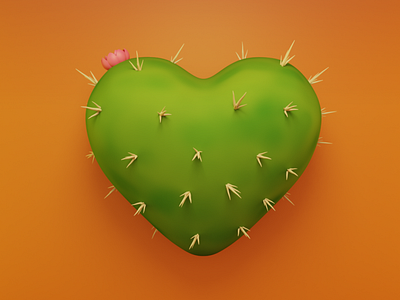 Resistance. 3d 3d art b3d blender blender3d cactus heart illustration