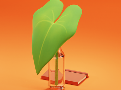 Plant lover 3d 3d art b3d blender blender3d bottle green illustration plant sketchbook