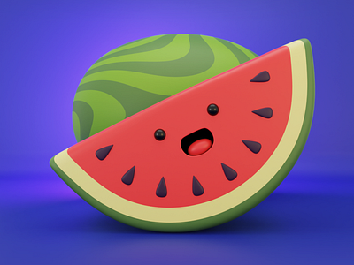 watermelon 🍉 3d 3d art b3d blender blender3d food fruit illustration watermelon