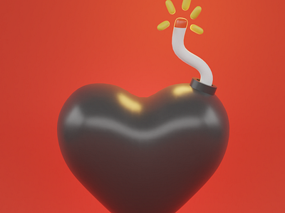 Countdown 💔 3d 3d art b3d blender blender3d bomb countdown heart illustration