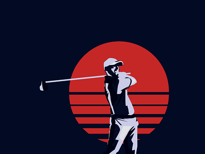 golf cool creative design golf illustration vector