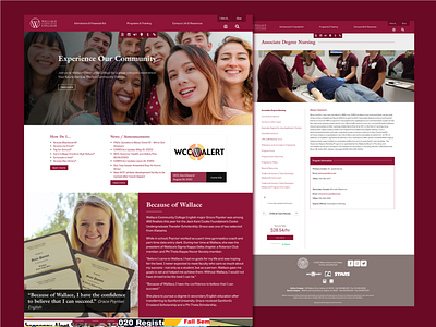 Wallace Community College branding design graphic design minimal typography ui ux web