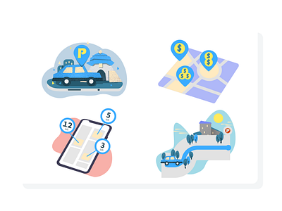 Parking Navigation Illustration