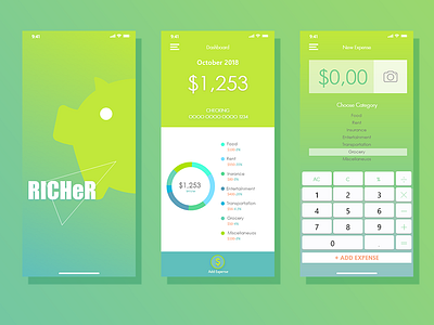 Expense tracking app design