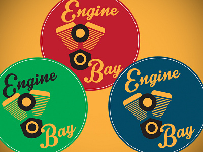 Engine Bay Logo Mock-Up engine graphic illustrator mock up old school photoshop retro