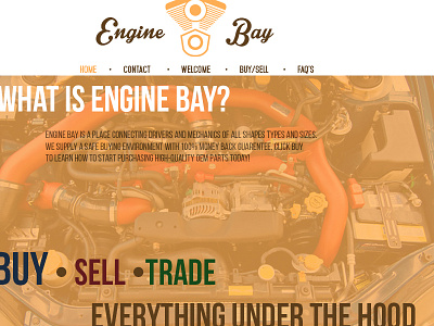 Engine Bay Web Mock-up landing page logo orange photoshop psd sans serif vector web web design wire framing