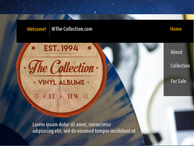 The Collection Homepage badge design grid mock up photography record sale vinyl web