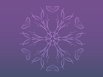 Mandala Attempt #1 abstract circular linear gradient linework mandala radial simple stylized violet