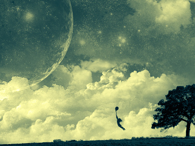 Endless Dream abstract clouds color correction endless dream photoshop silhouette space stars surrealism wallpaper