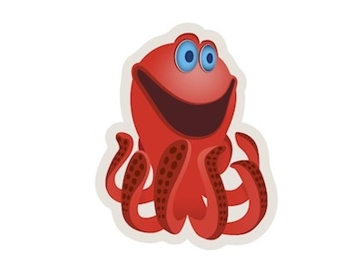 logo concept animals cute logo octopus sea smile