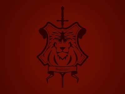 Gryffindor bold brave christmas crest design graphic design gryffindor head illustration lion lion head magic nephew present sword vector