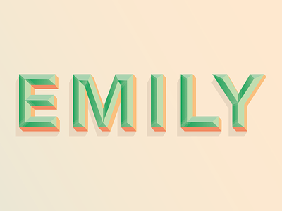 Emily bevel emily green love peach shadow typography